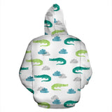 Watercolor Crocodile Pattern Men Women Pullover Hoodie