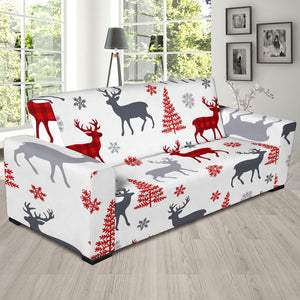 Deer Tree Snowflakes Chrismas Pattern Sofa Slipcover