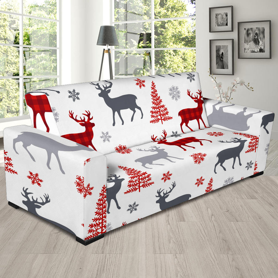 Deer Tree Snowflakes Chrismas Pattern Sofa Slipcover