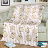 Cute Owl Leaf Premium Blanket
