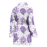 Hedgehog Pattern Print Design 05 Women's Bathrobe