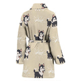 Cute Siberian Husky Women'S Bathrobe