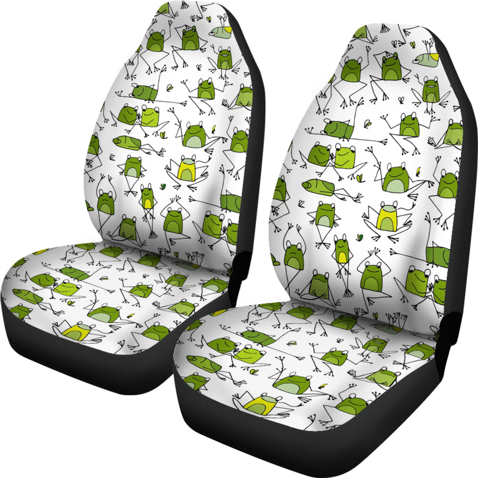 Sketch Funny Frog Pattern Universal Fit Car Seat Covers