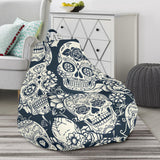 Sugar Skull Black White Pattern Bean Bag Cover