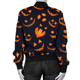 Halloween Pattern Pumpkin Background Women'S Bomber Jacket