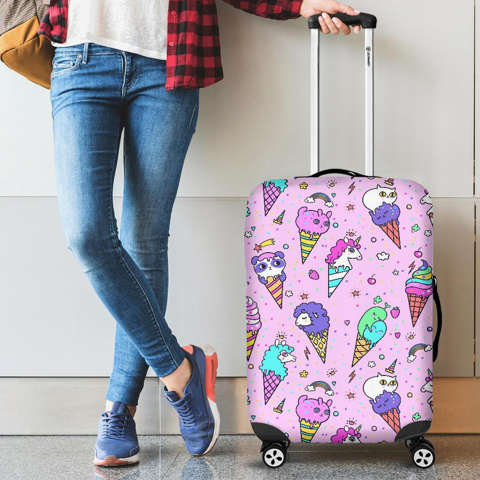 Cute Ice Cream Cone Animal Pattern Cabin Suitcases Luggages