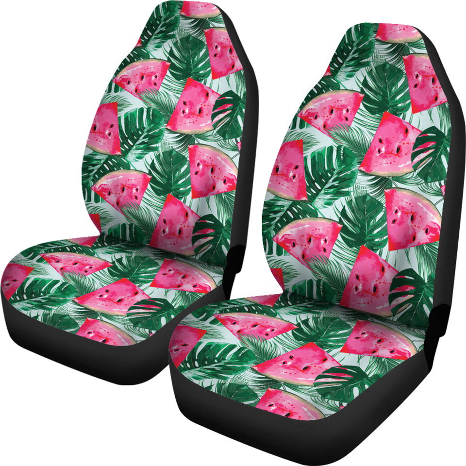 Watermelons Tropical Palm Leaves Pattern  Universal Fit Car Seat Covers