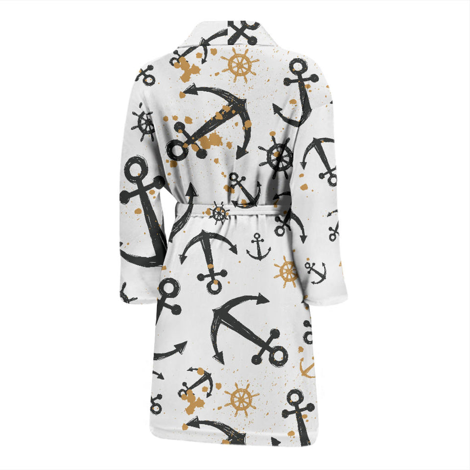 Anchors Rudders Pattern Men'S Bathrobe