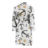 Anchors Rudders Pattern Men'S Bathrobe