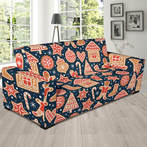 Christmas Gingerbread Cookie Pattern Sofa Slipcover