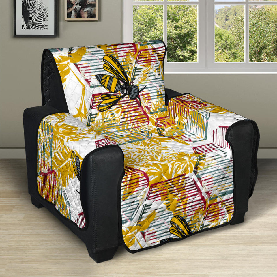 Cool Bee honeycomb leaves pattern Recliner Cover Protector