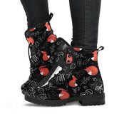 Fox Sleeping Fox Pattern Leather Boots