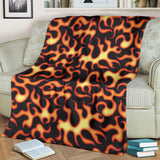 Fire Flame Dark Pattern Premium Blanket