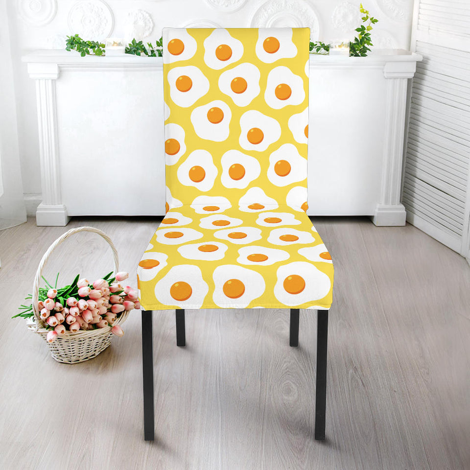 Fried Eggs Pattern Print Design 05 Dining Chair Slipcover