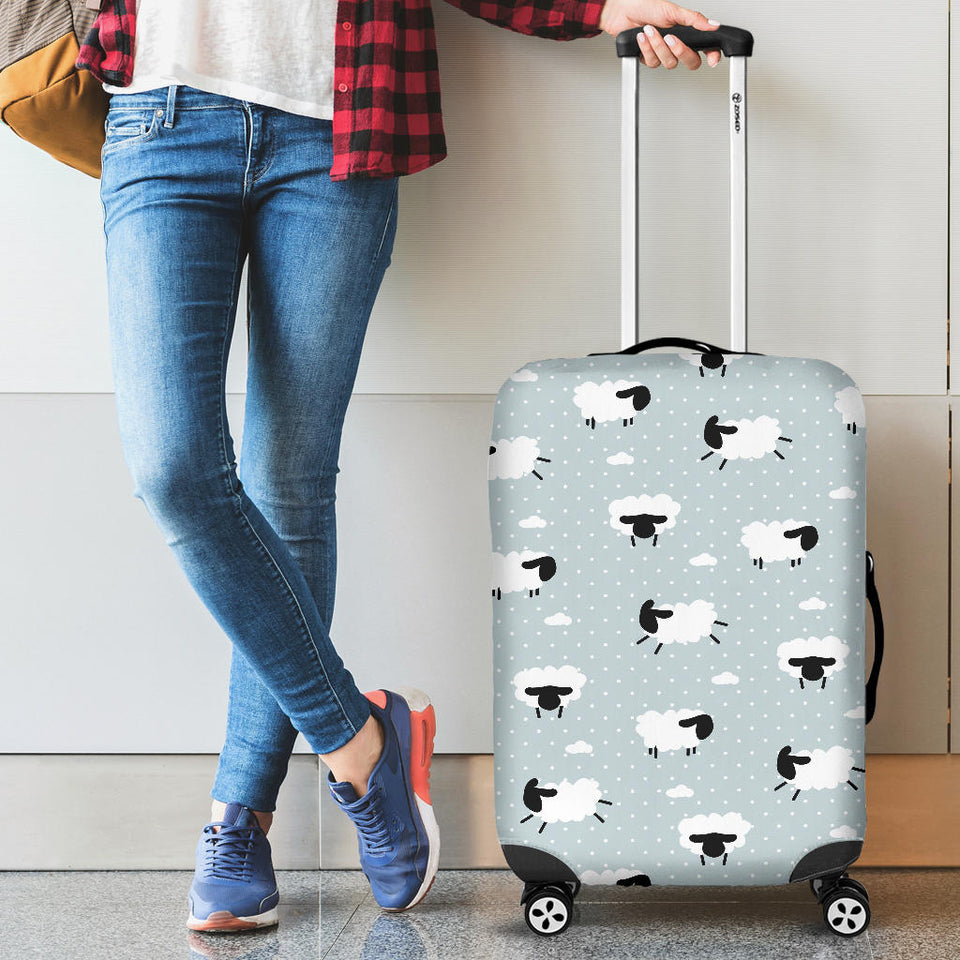 Sheep Polka Dot Cloud Pattern Cabin Suitcases Luggages