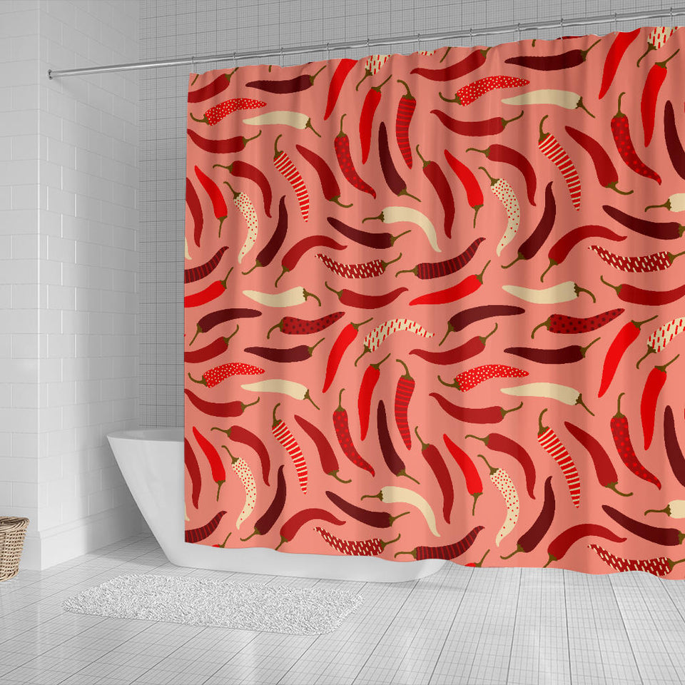 Beautiful Chili Peppers Pattern Shower Curtain Fulfilled In US