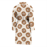 Lion Pattern Print Design 01 Men's Bathrobe