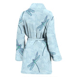 Dragonfly Pattern Blue Background Women'S Bathrobe