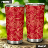 Gold Dragons Red Background Tumbler