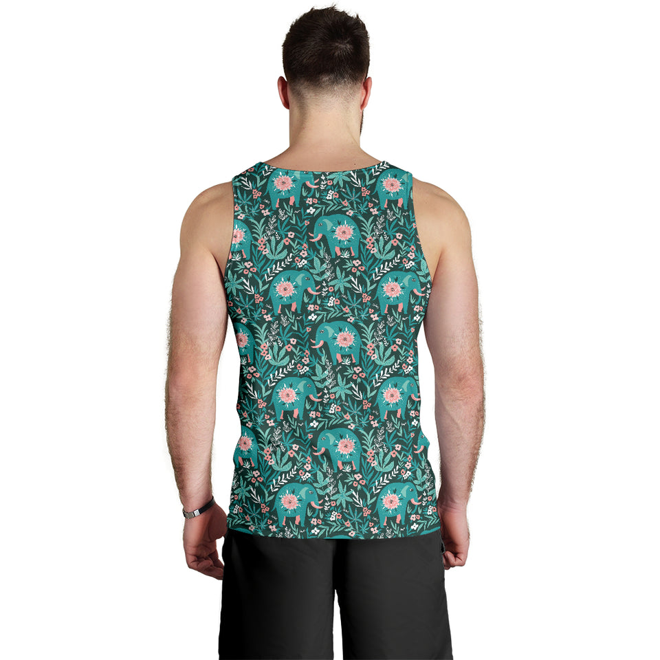Elephants jungle pattern Men Tank Top