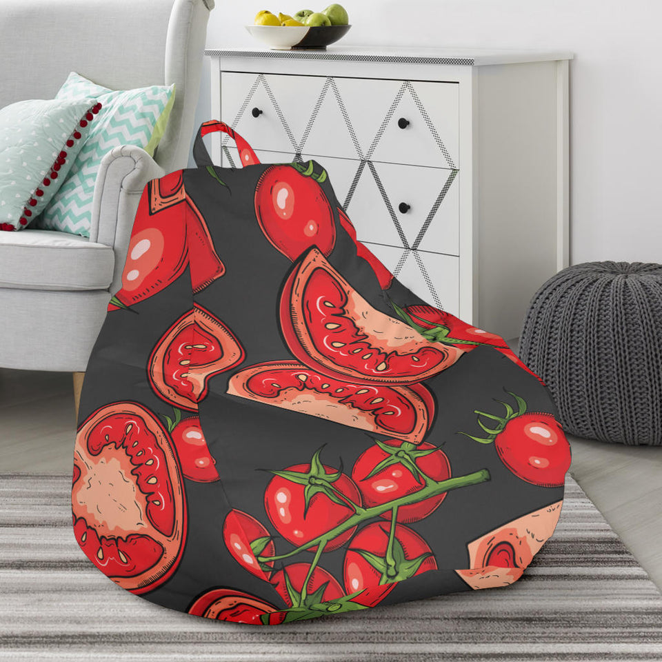 Tomato Black Background Bean Bag Cover