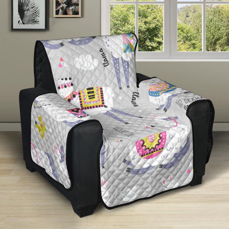 Cute Llama Alpaca pattern Recliner Cover Protector