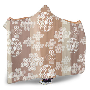 Beautiful Hexagon Japanese  Pattern Hooded Blanket