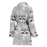 Cute Raccoons Leaves Dot Women'S Bathrobe