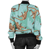 Monkey Palm Tree Background Women'S Bomber Jacket