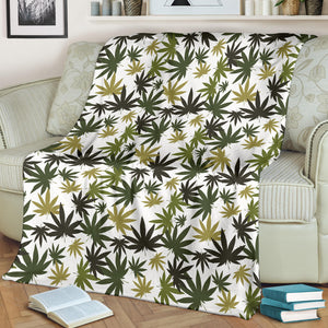 Canabis Marijuana Weed Pattern Print Design 05 Premium Blanket