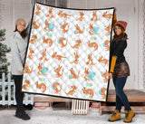 Cute Kangaroo Pattern Premium Quilt