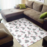 Watercolor Cute Rabbit Pattern Area Rug
