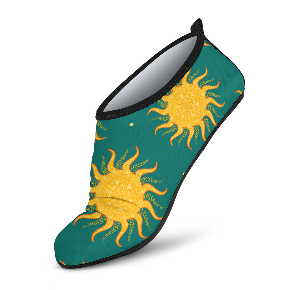 Sun Green Background Aqua Shoes