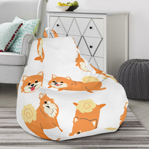 Brown Pomeranian Pattern Bean Bag Cover