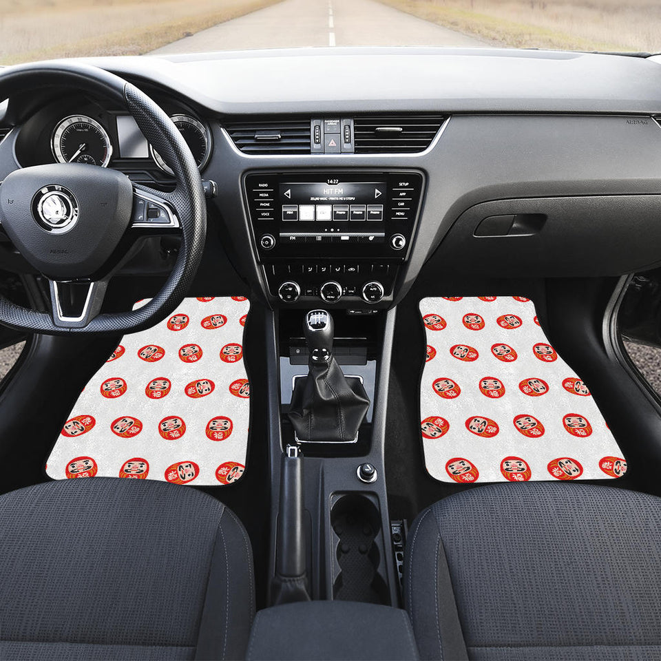 Daruma Japanese Wooden Doll Pattern Front And Back Car Mats