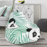 Panda Pattern Tropical Leaves Background Bean Bag Cover