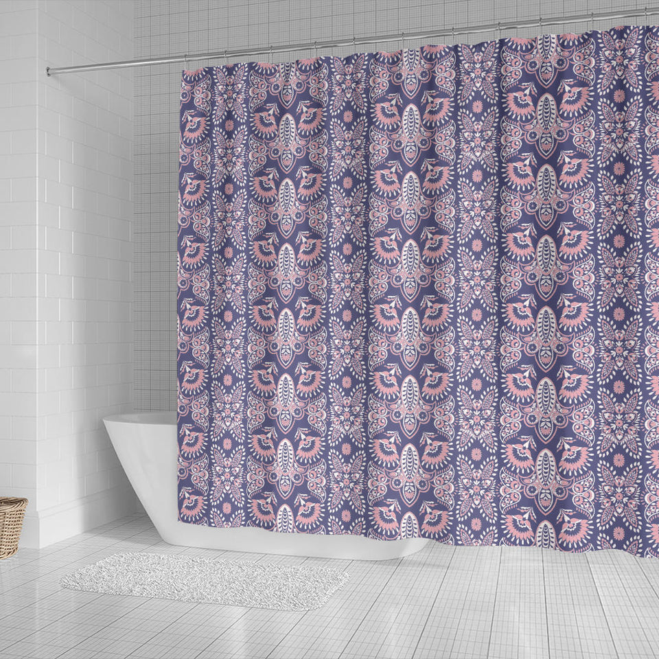 Indian Batik Style Pattern Shower Curtain Fulfilled In US