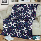 Bicycle Pattern Print Design 03 Premium Blanket