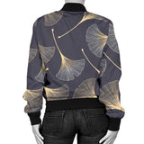 Gold Ginkgo Leaves Women'S Bomber Jacket