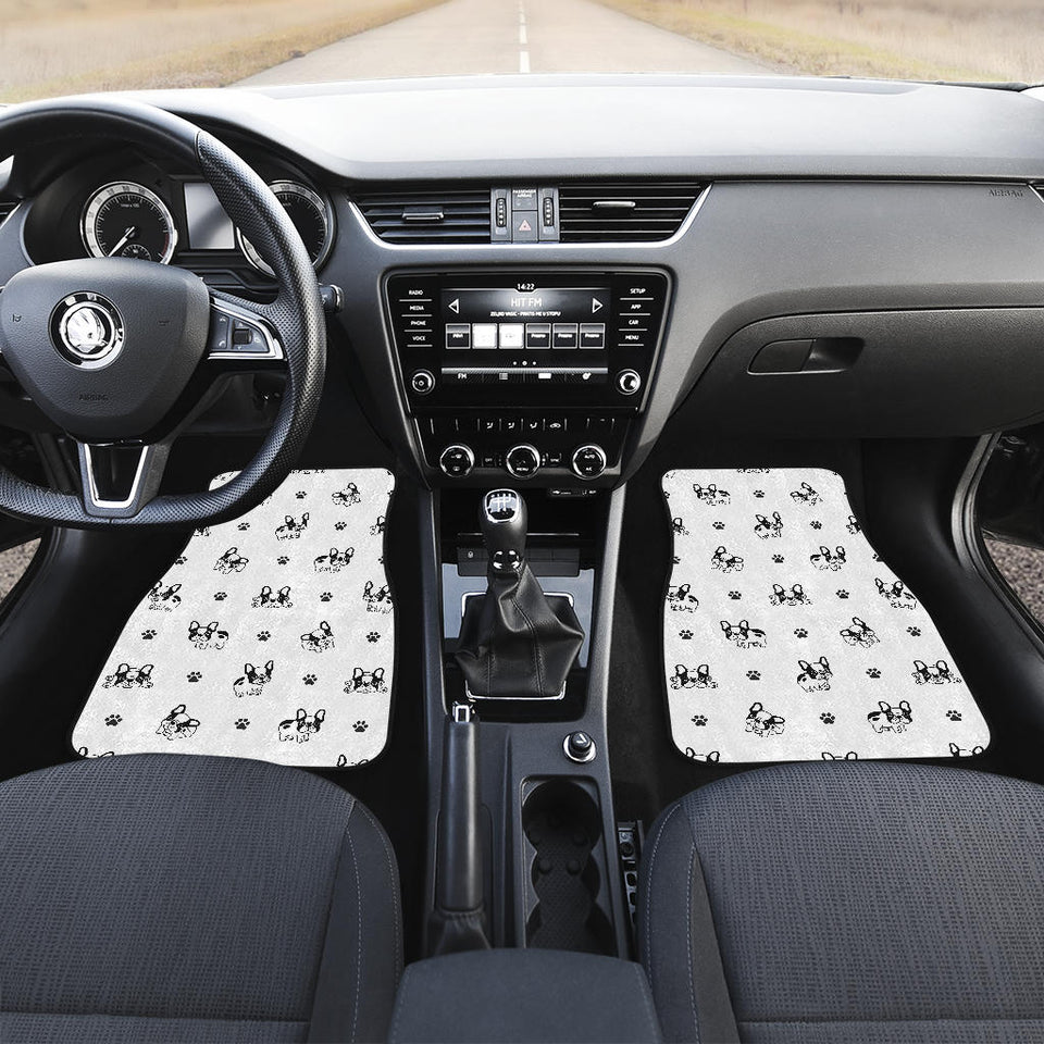 Cute French Bulldog Paw Pattern Front Car Mats