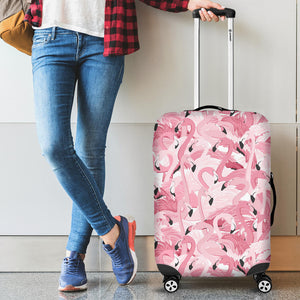 Pink Flamingos Pattern Background Luggage Covers