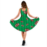 American Football Ball Field Background Sleeveless Midi Dress