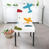 Airplane Star Cloud Colorful Dining Chair Slipcover