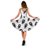 Ninja Pattern Plaid Background Sleeveless Midi Dress