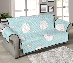 White cute hamsters heart pattern Sofa Cover Protector