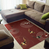 Koi Fish Carp Fish Red Background Area Rug