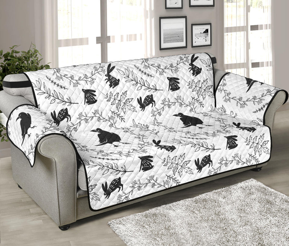 Crows floral wreath rabbit pattern Sofa Cover Protector