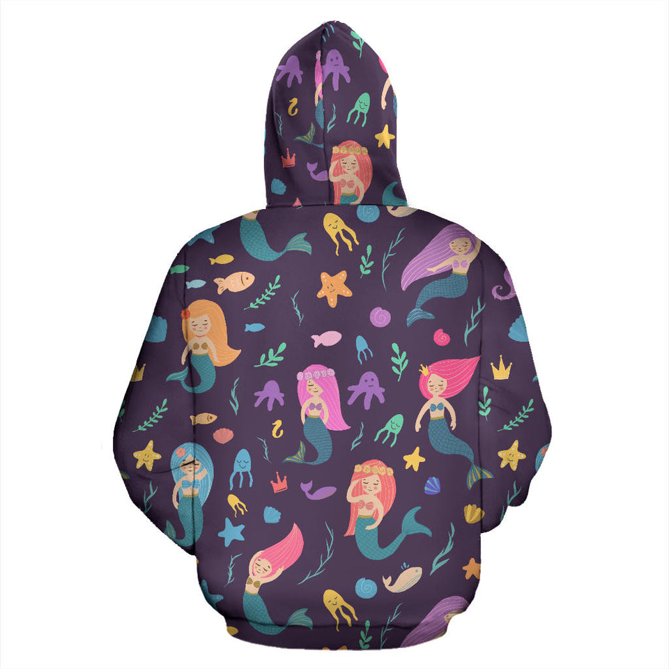 Beautiful Mermaid Fish Jellyfish Algae Other Marine World Men Women Pullover Hoodie