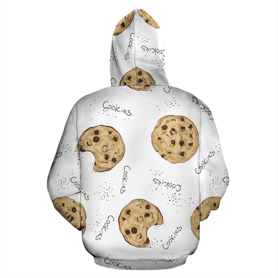 Sketch Style Cookie Pattern Zip Up Hoodie