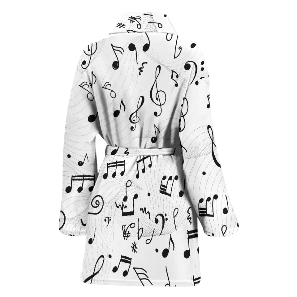 Music Notes Pattern Print Design 04 Women's Bathrobe